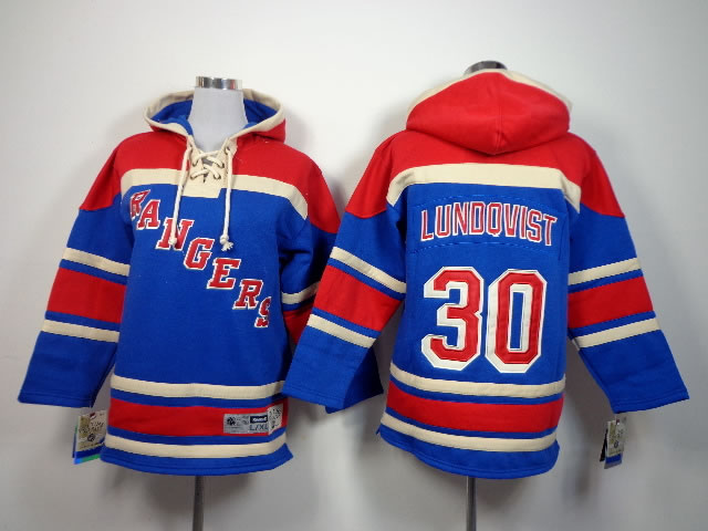 Youth New York Rangers #30 Henrik Lundqvist Light Blue Hoodie