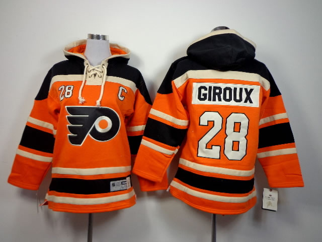 Youth Philadelphia Flyers #28 Claude Giroux Orange Hoodie