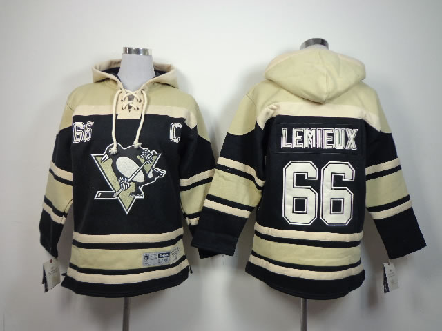 Youth Pittsburgh Penguins #66 Mario Lemieux Black Hoodie