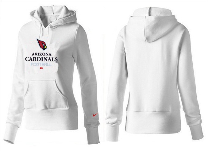 Nike Arizona Cardinals Team Logo White Women Pullover Hoodies (5)