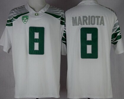Oregon Duck #8 Marcus Mariota 2014 White Limited Jerseys