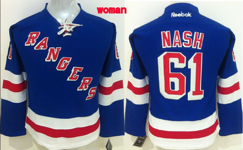 Womens New York Rangers #61 Rick Nash Blue Jerseys