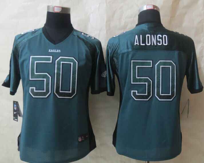 Womens Nike Philadelphia Eagles #50 Alonso Drift Fashion Green Elite Jerseys