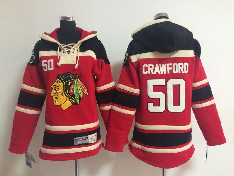 Youth Chicago Blackhawks #50 Corey Crawford Red Hoodie