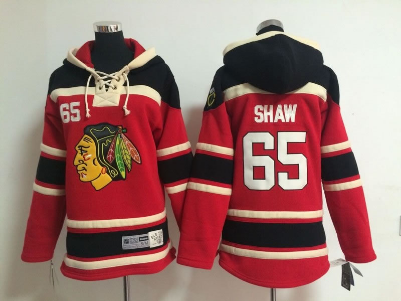 Youth Chicago Blackhawks #65 Andrew Shaw Red Hoodie