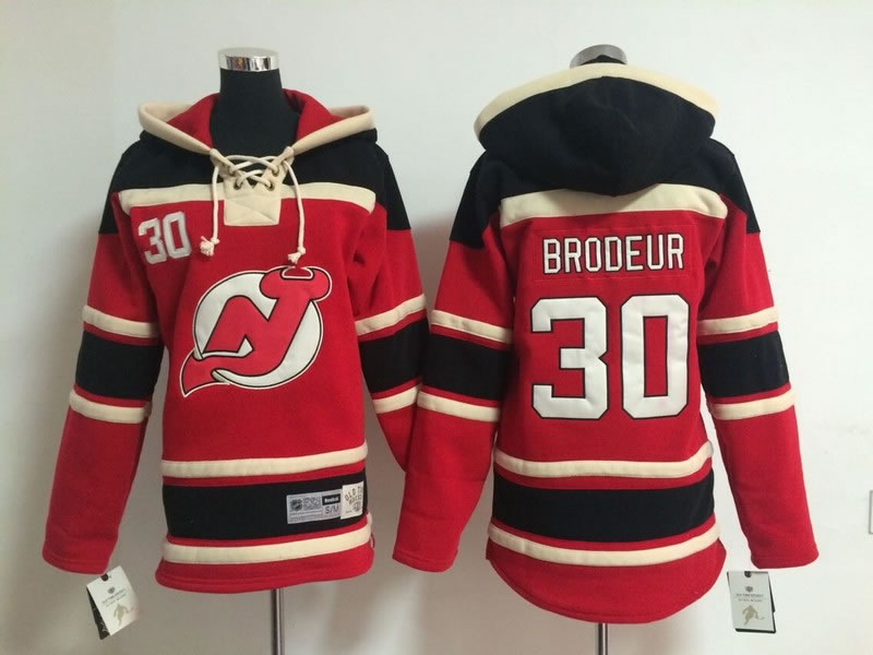Youth New Jersey Devils #30 Martin Brodeur Red Hoodie