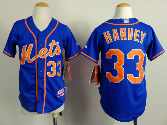 Youth New York Mets #33 Matt Harvey Blue Jerseys