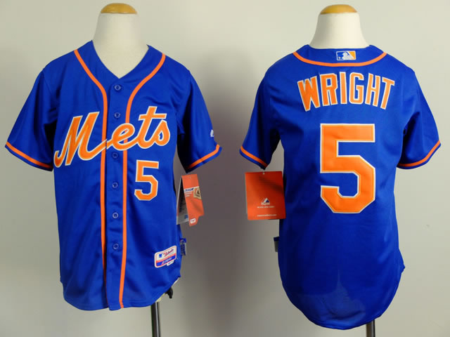 Youth New York Mets #5 David Wright Blue Jerseys