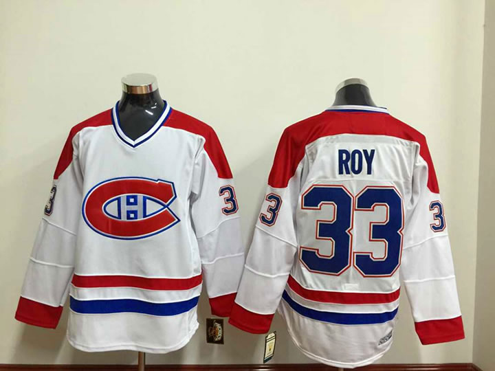 Montreal Canadiens #33 Patrick Roy White Jerseys