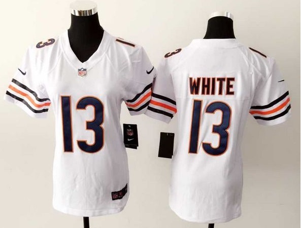 Womens Nike Chicago Bears #13 Kevin White White Game Jerseys