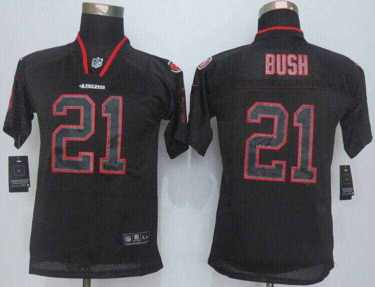 Youth Nike San Francisco 49ers #21 Reggie Bush Lights Out Black Elite Jerseys