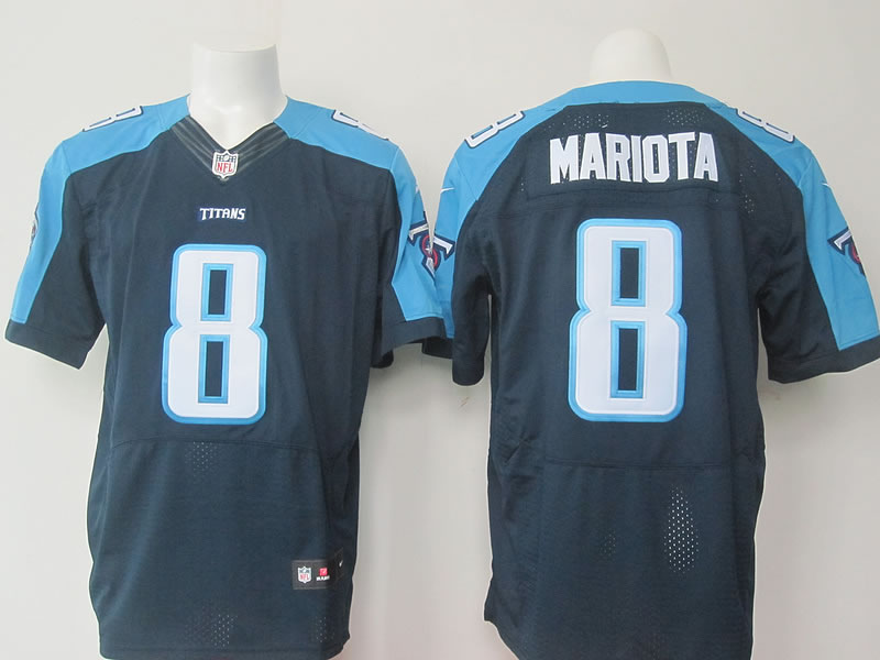 Nike Tennessee Titans #8 Marcus Mariota Navy Blue Elite Jerseys