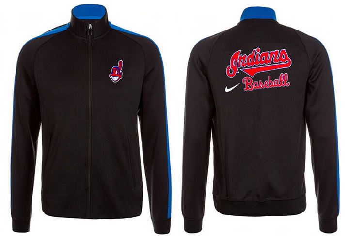 MLB Cleveland Indians Team Logo 2015 Men Baseball Jacket (5)