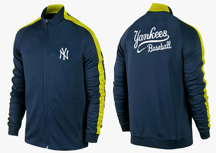 MLB New York Yankees Team Logo 2015 Men Baseball Jacket (15)