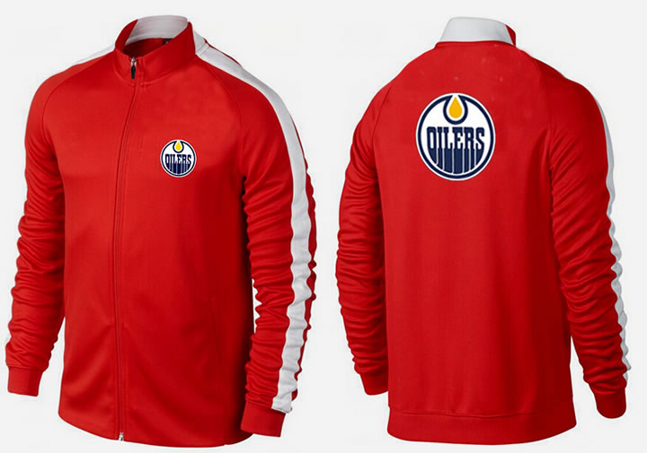 NHL Edmonton Oilers Team Logo 2015 Men Hockey Jacket (11)