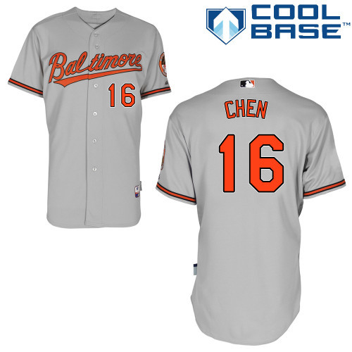 #16 Wei-Yin Chen Gray MLB Jersey-Baltimore Orioles Stitched Cool Base Baseball Jersey