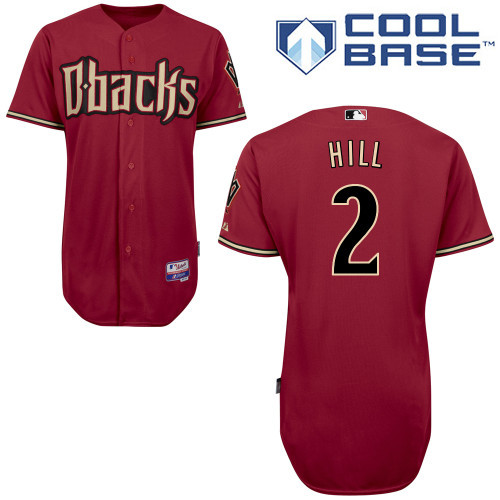 #2 Aaron Hill Red MLB Jersey-Arizona Diamondbacks Stitched Cool Base Baseball Jersey
