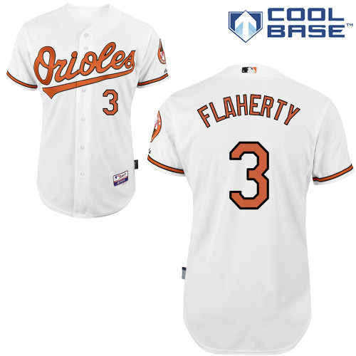 #3 Ryan Flaherty White MLB Jersey-Baltimore Orioles Stitched Cool Base Baseball Jersey