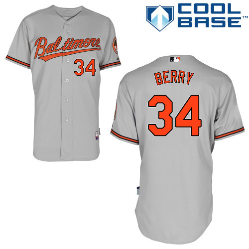 #34 Tim Berry Gray MLB Jersey-Baltimore Orioles Stitched Cool Base Baseball Jersey
