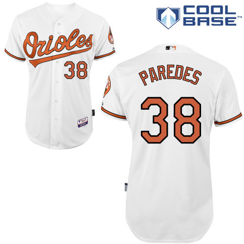#38 Jimmy Paredes White MLB Jersey-Baltimore Orioles Stitched Cool Base Baseball Jersey