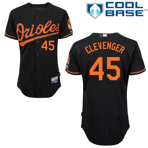 #45 Stene Clevenger Black MLB Jersey-Baltimore Orioles Stitched Cool Base Baseball Jersey