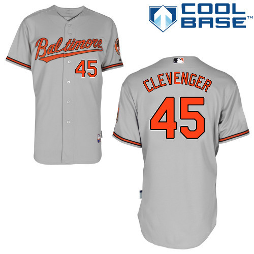 #45 Stene Clevenger Gray MLB Jersey-Baltimore Orioles Stitched Cool Base Baseball Jersey