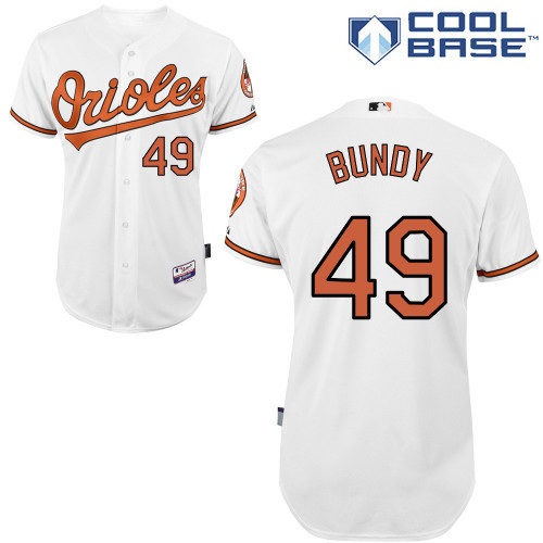 #49 Dylan Bundy White MLB Jersey-Baltimore Orioles Stitched Cool Base Baseball Jersey