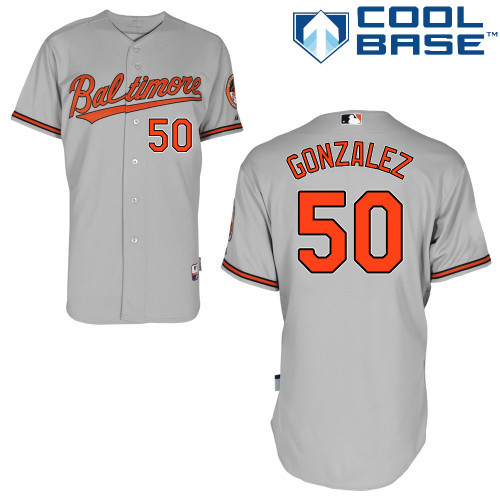 #50 Miguel Gonzalez Gray MLB Jersey-Baltimore Orioles Stitched Cool Base Baseball Jersey