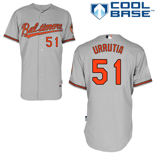 #51 Henry Urrutia Gray MLB Jersey-Baltimore Orioles Stitched Cool Base Baseball Jersey