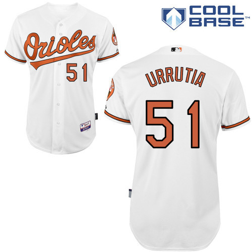 #51 Henry Urrutia White MLB Jersey-Baltimore Orioles Stitched Cool Base Baseball Jersey