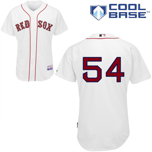 #54 Edward Mujica White MLB Jersey-Boston Red Sox Stitched Cool Base Baseball Jersey