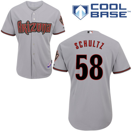 #58 Bo Schultz Gray MLB Jersey-Arizona Diamondbacks Stitched Cool Base Baseball Jersey