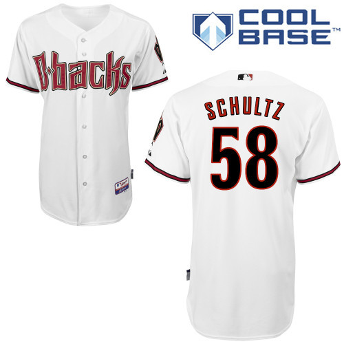#58 Bo Schultz White MLB Jersey-Arizona Diamondbacks Stitched Cool Base Baseball Jersey