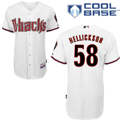 #58 Jeremy Hellickson White MLB Jersey-Arizona Diamondbacks Stitched Cool Base Baseball Jersey