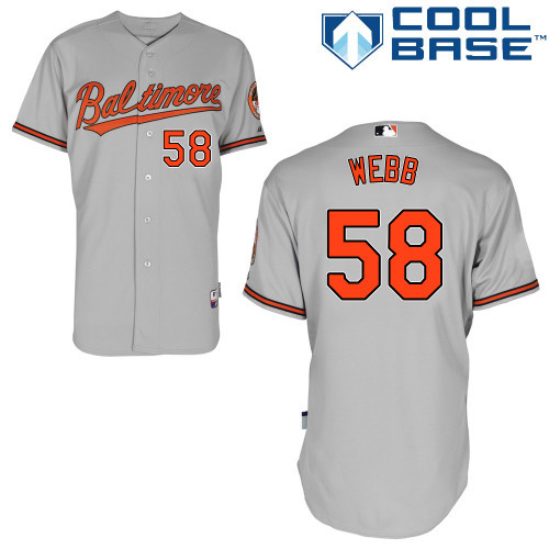 #58 Ryan Webb Gray MLB Jersey-Baltimore Orioles Stitched Cool Base Baseball Jersey