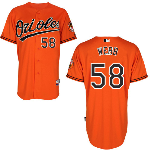 #58 Ryan Webb Orange MLB Jersey-Baltimore Orioles Stitched Cool Base Baseball Jersey