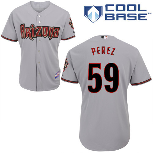 #59 Oliver Perez Gray MLB Jersey-Arizona Diamondbacks Stitched Cool Base Baseball Jersey