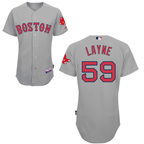 #59 Tommy Laune Gray MLB Jersey-Boston Red Sox Stitched Cool Base Baseball Jersey