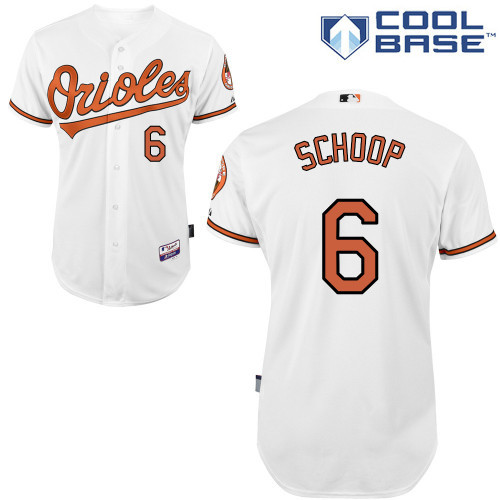 #6 Jonathan Schoop White MLB Jersey-Baltimore Orioles Stitched Cool Base Baseball Jersey