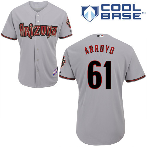 #61 Bronson Arroyo Gray MLB Jersey-Arizona Diamondbacks Stitched Cool Base Baseball Jersey