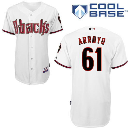 #61 Bronson Arroyo White MLB Jersey-Arizona Diamondbacks Stitched Cool Base Baseball Jersey
