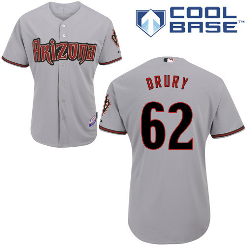 #62 Brandon Drury Gray MLB Jersey-Arizona Diamondbacks Stitched Cool Base Baseball Jersey