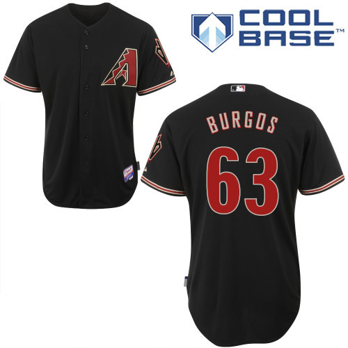 #63 Enrique Burgos Black MLB Jersey-Arizona Diamondbacks Stitched Cool Base Baseball Jersey