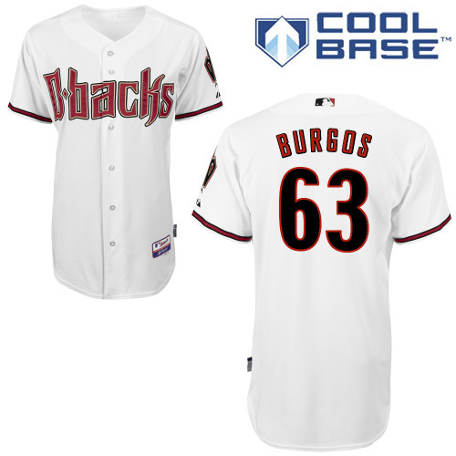 #63 Enrique Burgos White MLB Jersey-Arizona Diamondbacks Stitched Cool Base Baseball Jersey