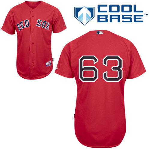 #63 Justin Masterson Red MLB Jersey-Boston Red Sox Stitched Cool Base Baseball Jersey
