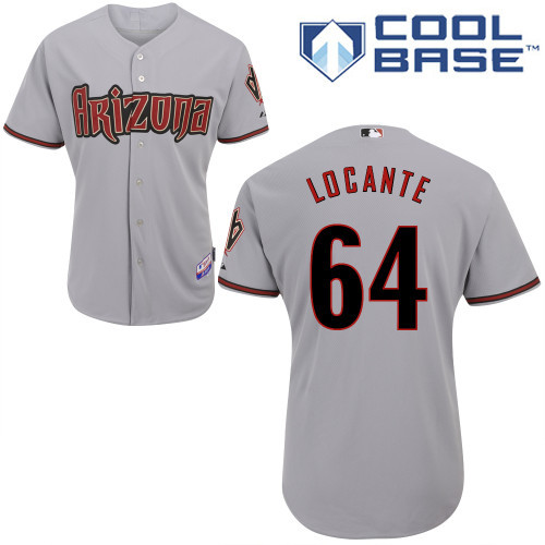 #64 Will Locante Gray MLB Jersey-Arizona Diamondbacks Stitched Cool Base Baseball Jersey
