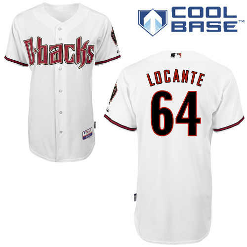 #64 Will Locante White MLB Jersey-Arizona Diamondbacks Stitched Cool Base Baseball Jersey