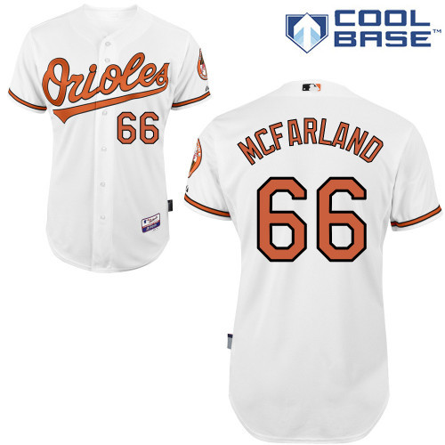 #66 T.J McFarland White MLB Jersey-Baltimore Orioles Stitched Cool Base Baseball Jersey