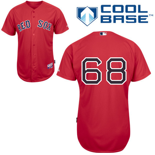 #68 Matt Barnes Red MLB Jersey-Boston Red Sox Stitched Cool Base Baseball Jersey