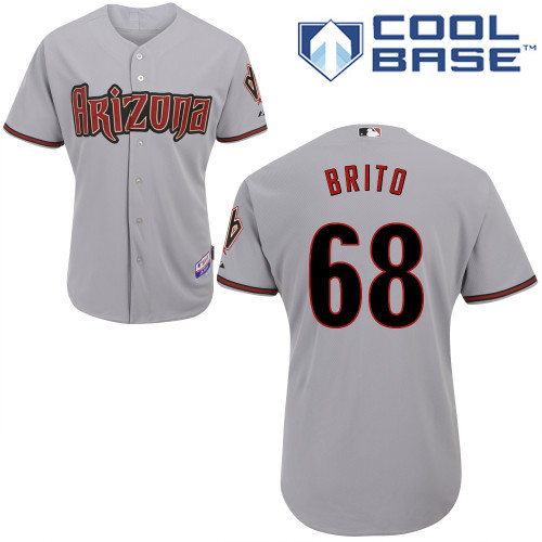 #68 Socrateses Brito Gray MLB Jersey-Arizona Diamondbacks Stitched Cool Base Baseball Jersey